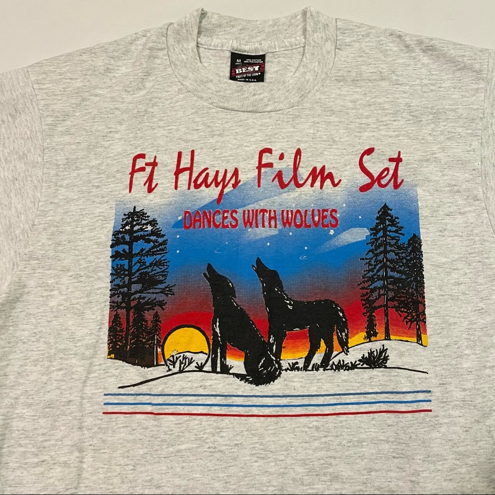 Vintage Single Stitch Dances With Wolves T Shirt Size Medium
